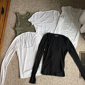 Set of 5 A&F and Banana Republic Rib Shirts